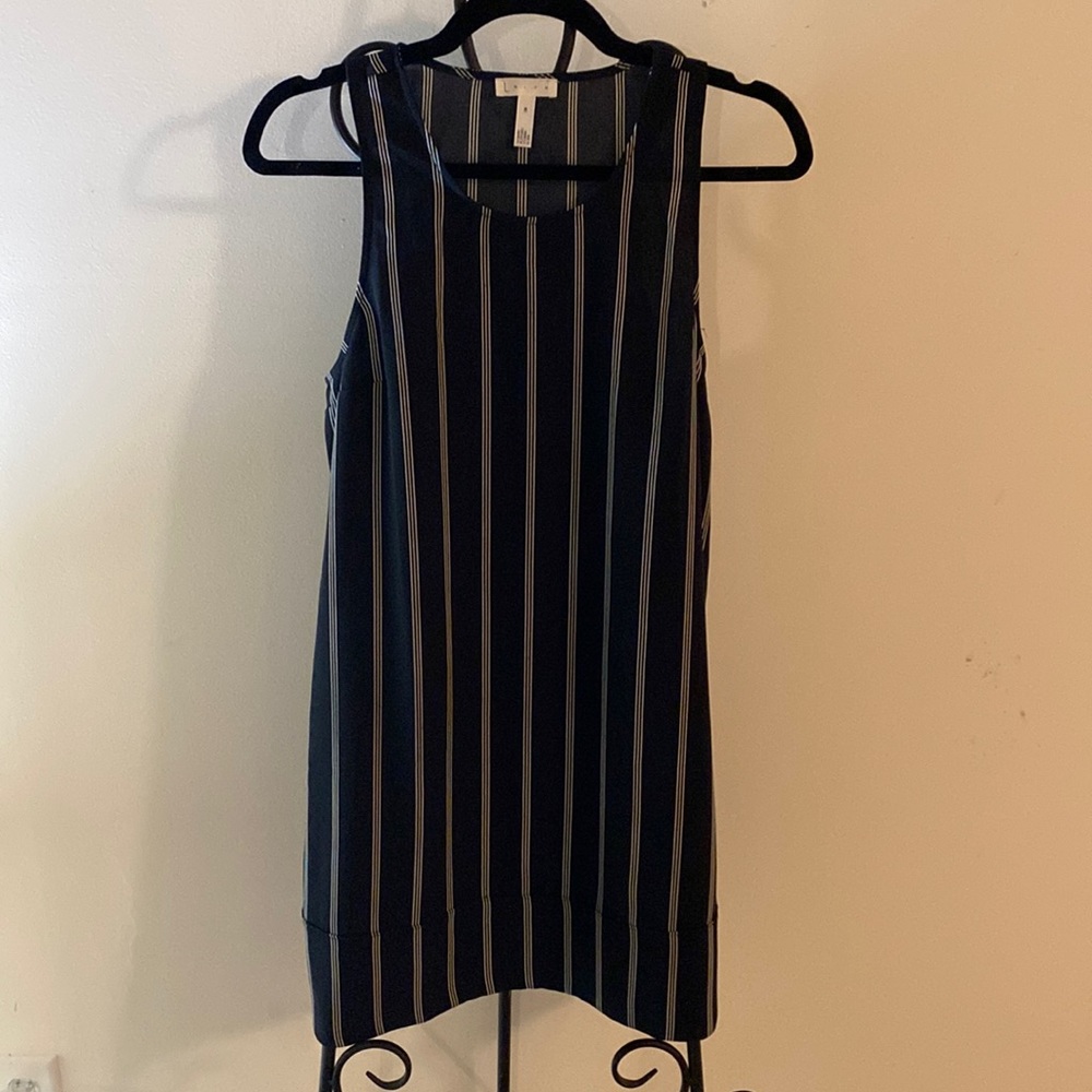 Black with white stripes Sheath dress